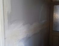 Thermal boards out to kitchen and plastered